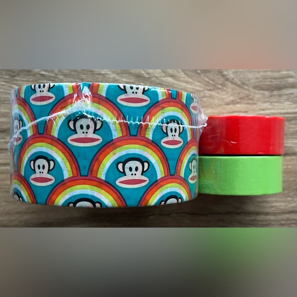 NEW HTF Paul Frank Rainbow 3M Scotch Duct Tape & 2 Coordinating DUCK Washi Tapes